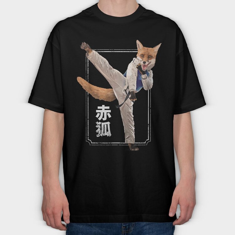 Red Fox Kick, Tricou Oversize Barbati (Unisex)
