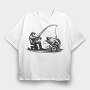 Man Fishing, Tricou Oversize Barbati (Unisex)