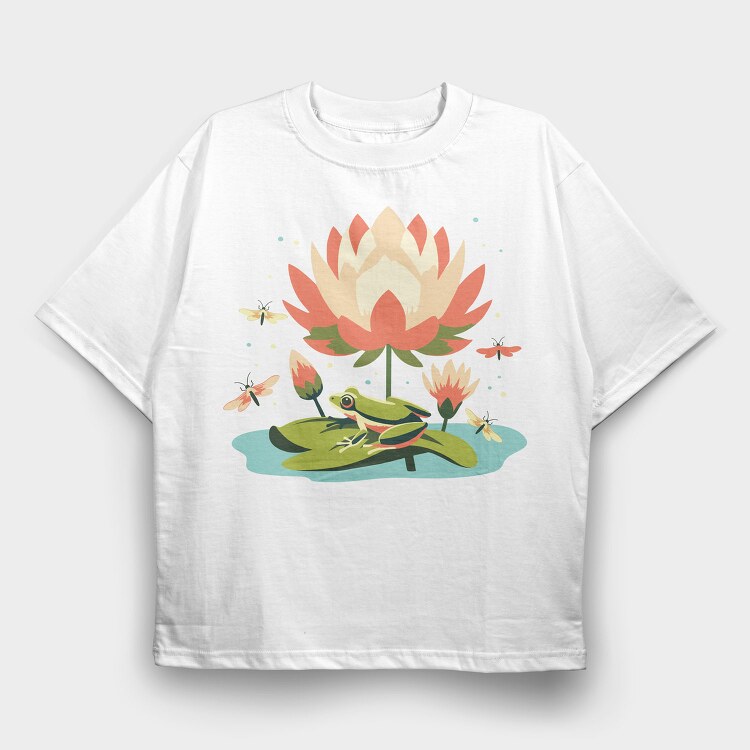 Lotus Flower, Tricou Oversize Barbati (Unisex)