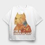 i am a work of art pitbull, Tricou Oversize Barbati (Unisex)