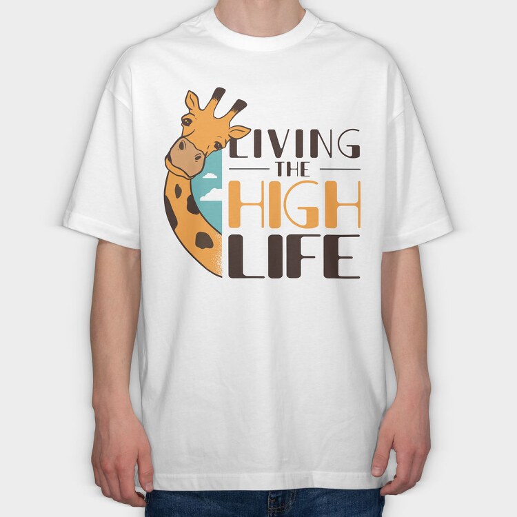 Giraffe High Life, Tricou Oversize Barbati (Unisex)