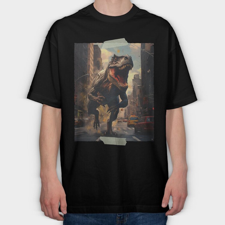 T Rex Graphic, Tricou Oversize Barbati (Unisex)
