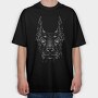 Monochrome Doberman, Tricou Oversize Barbati (Unisex)