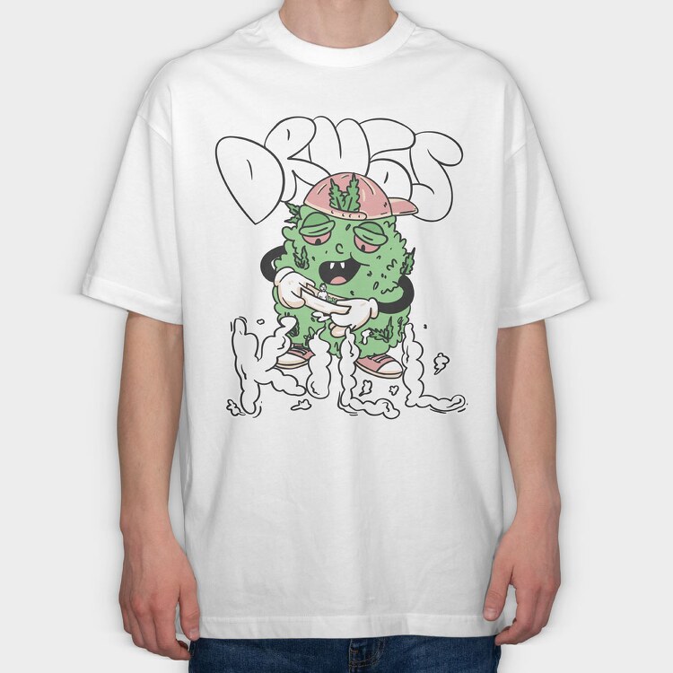 Drugs Kill, Tricou Oversize Barbati (Unisex)