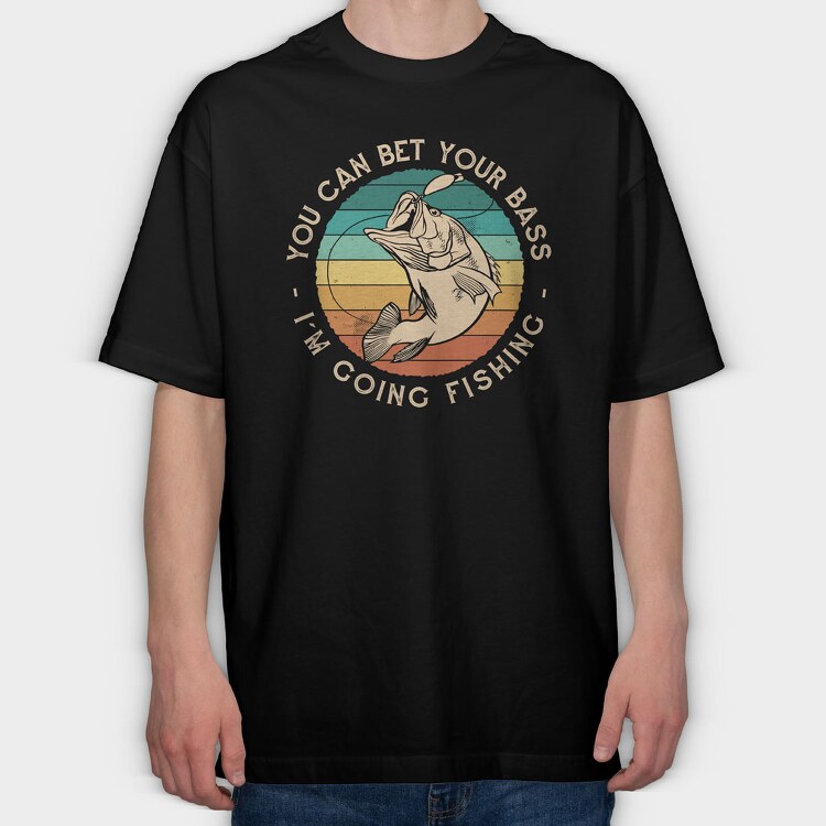 Retro Bass Fishing Quote, Tricou Oversize Barbati (Unisex)