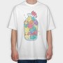 Cats Bottle, Tricou Oversize Barbati (Unisex)