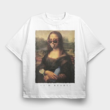 Ready Mona Lisa, Tricou Oversize Barbati (Unisex)
