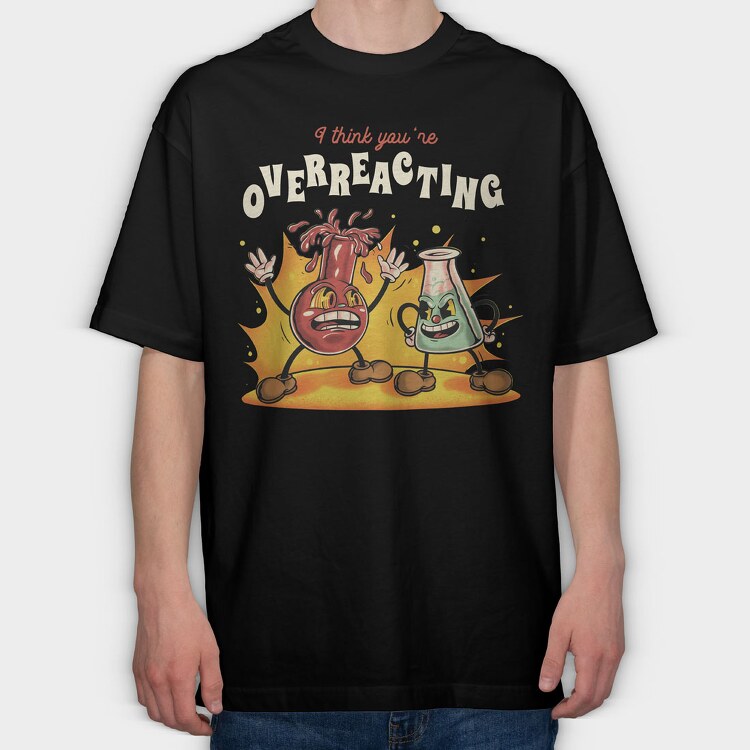 Test Tubes Cartoon, Tricou Oversize Barbati (Unisex)