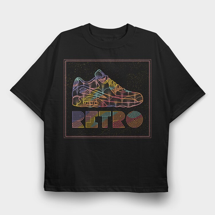 Retro Shoe, Tricou Oversize Barbati (Unisex)
