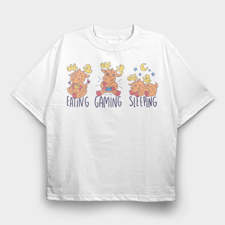Moose Gamer, Tricou Oversize Barbati (Unisex)