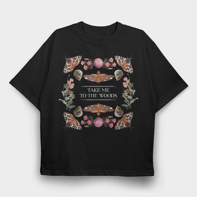 Moth Mandala, Tricou Oversize Barbati (Unisex)