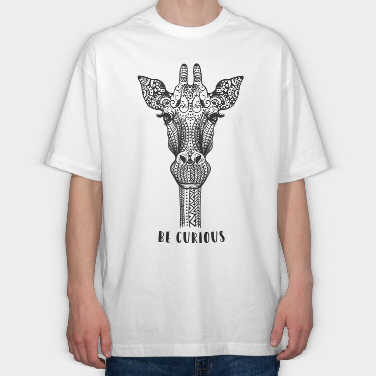Giraffe Mandala, Tricou Oversize Barbati (Unisex)
