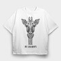 Giraffe Mandala, Tricou Oversize Barbati (Unisex)