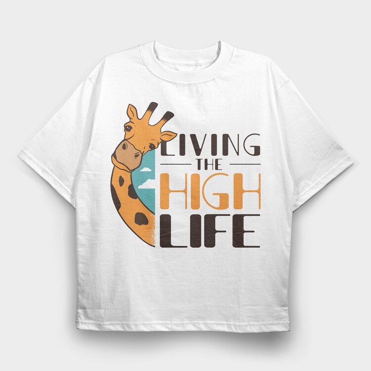 Giraffe High Life, Tricou Oversize Barbati (Unisex)