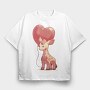 Giraffe Baby Heart Balloon, Tricou Oversize Barbati (Unisex)