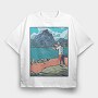 Fly Fisherman, Tricou Oversize Barbati (Unisex)