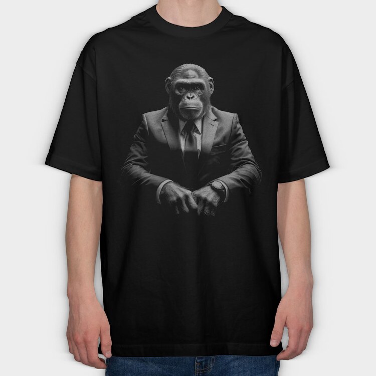 Ape Suit Monochrome, Tricou Oversize Barbati (Unisex)