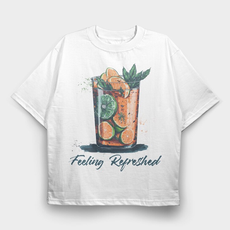Feeling Refreshed Mojito, Tricou Oversize Barbati (Unisex)