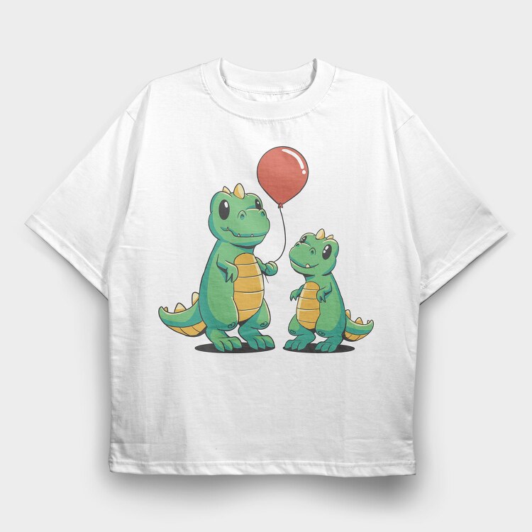 Dinos Balloon, Tricou Oversize Barbati (Unisex)