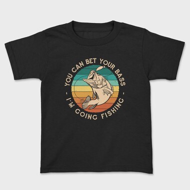 Retro Bass Fishing Quote, Tricou Copii