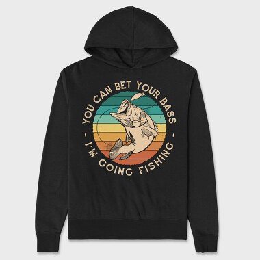 Retro Bass Fishing Quote, Hanorac Oversize Barbati (Unisex)