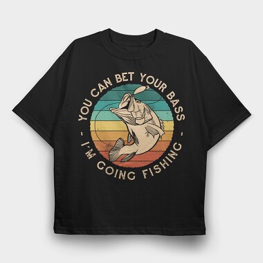 Retro Bass Fishing Quote, Tricou Oversize Barbati (Unisex)