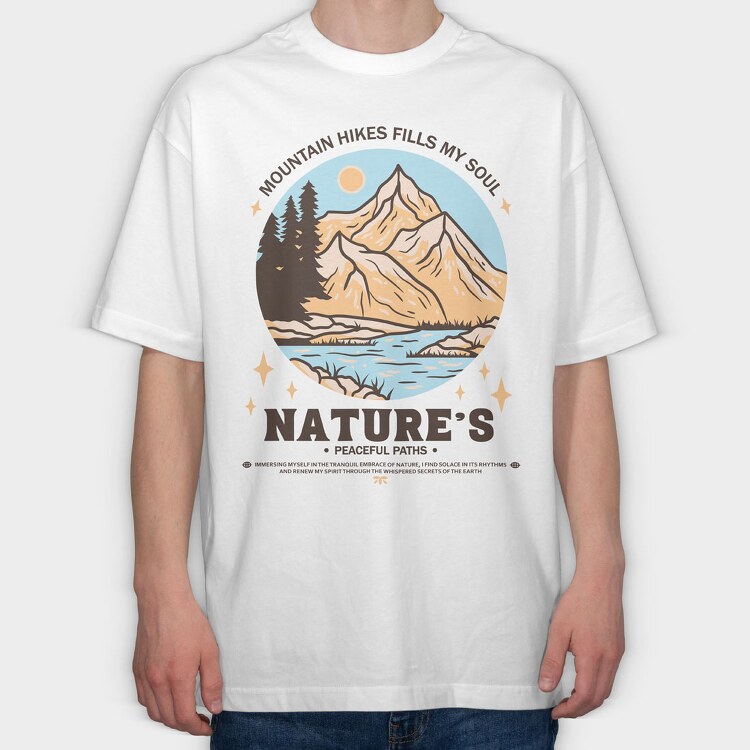 Mountain Hikes Fills My Soul, Tricou Oversize Barbati (Unisex)