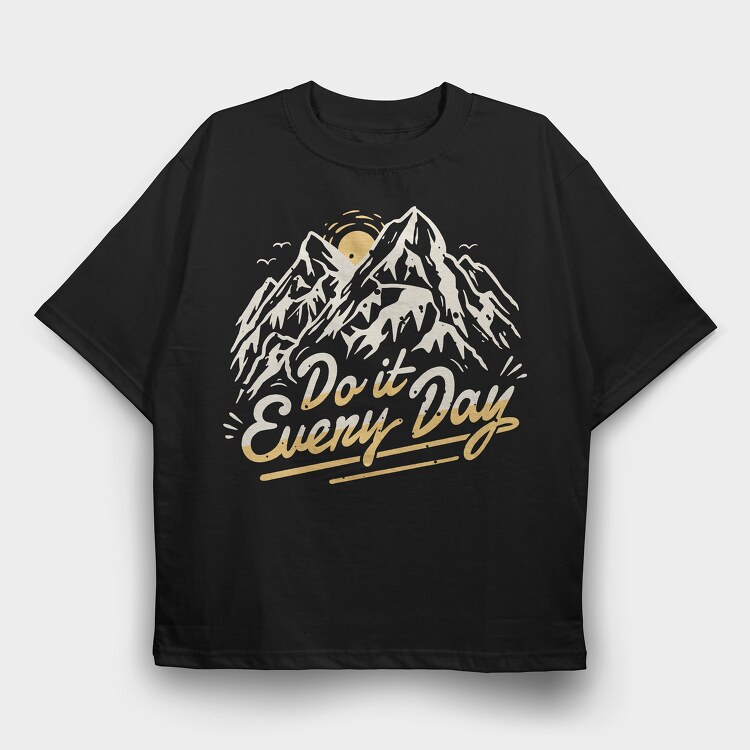 Mountain Quote, Tricou Oversize Barbati (Unisex)
