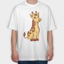 Cute Giraffe Cartoon, Tricou Oversize Barbati (Unisex)
