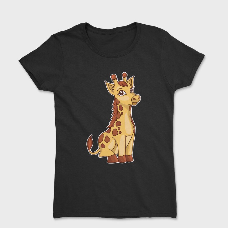 Cute Giraffe Cartoon, Tricou Femei
