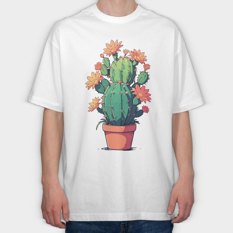Cactus Flowers, Tricou Oversize Barbati (Unisex)