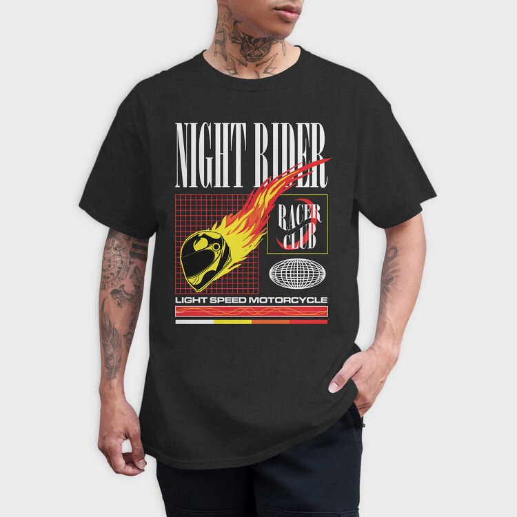 Night Rider 1, Tricou Barbati (Unisex)