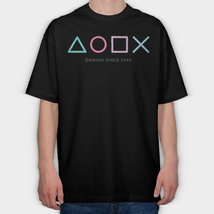 Gaming Playstation, Tricou Oversize Barbati (Unisex)