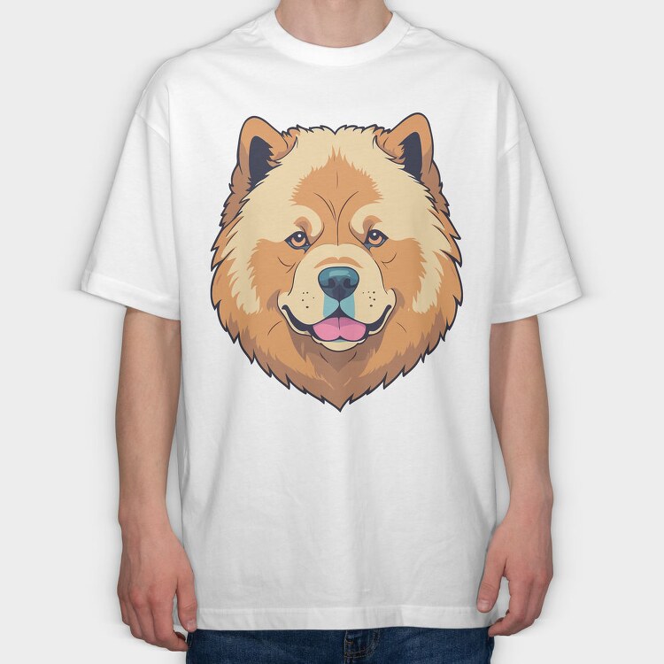 Chow Chow, Tricou Oversize Barbati (Unisex)