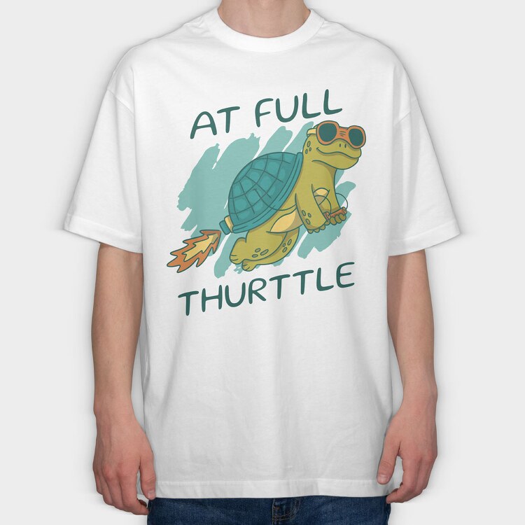 At Full Thurttle, Tricou Oversize Barbati (Unisex)