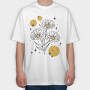 Sparkling Flowers And Circles Vintage, Tricou Oversize Barbati (Unisex)