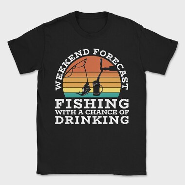 Retro Sunset Drink and Fishing, Tricou Barbati (Unisex)