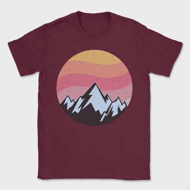 Retro Sunset Mountain, Tricou Barbati (Unisex)