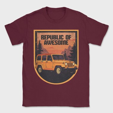 Retro Sunset Outroad Badge, Tricou Barbati (Unisex)