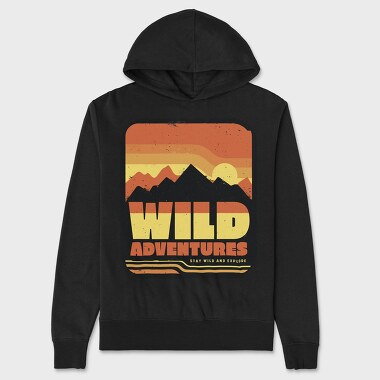 Retro Sunset Wild Adventures, Hanorac Oversize Barbati (Unisex)