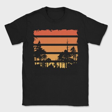 Retrosunset Woods, Tricou Barbati (Unisex)