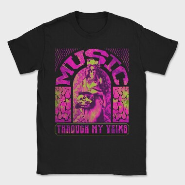 Rock Poster Music Through, Tricou Barbati (Unisex)