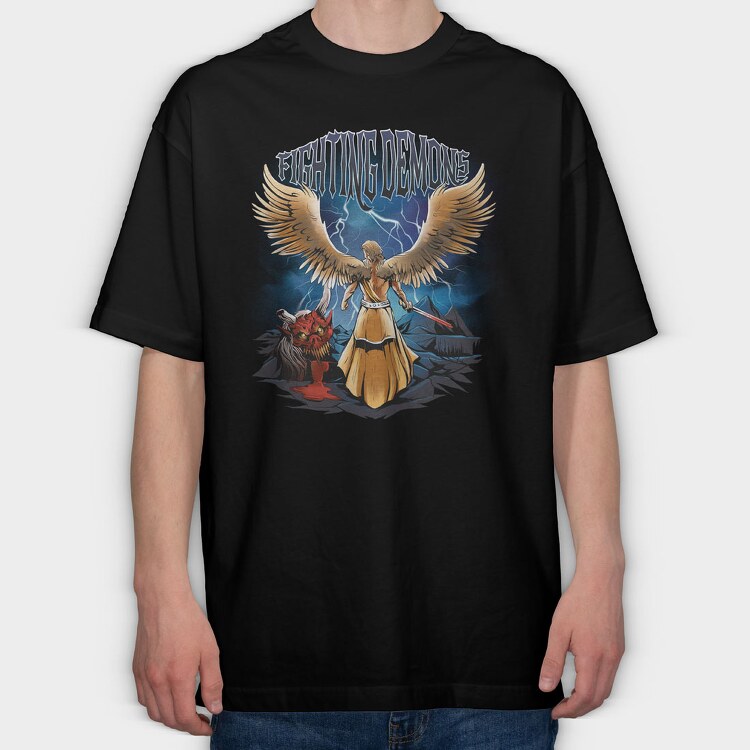Fighting Demons, Tricou Oversize Barbati (Unisex)