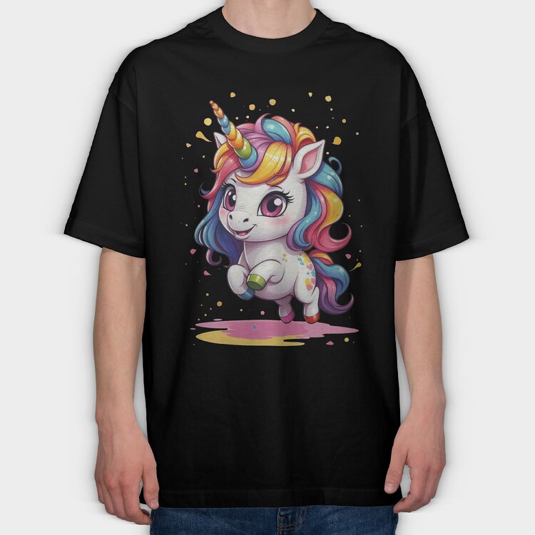 Baby Unicorn, Tricou Oversize Barbati (Unisex)