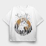 Deer Christmas, Tricou Oversize Barbati (Unisex)