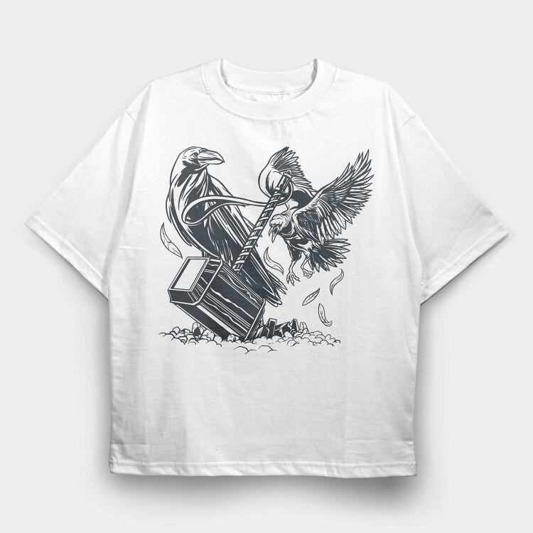 Crow Hammer, Tricou Oversize Barbati (Unisex)