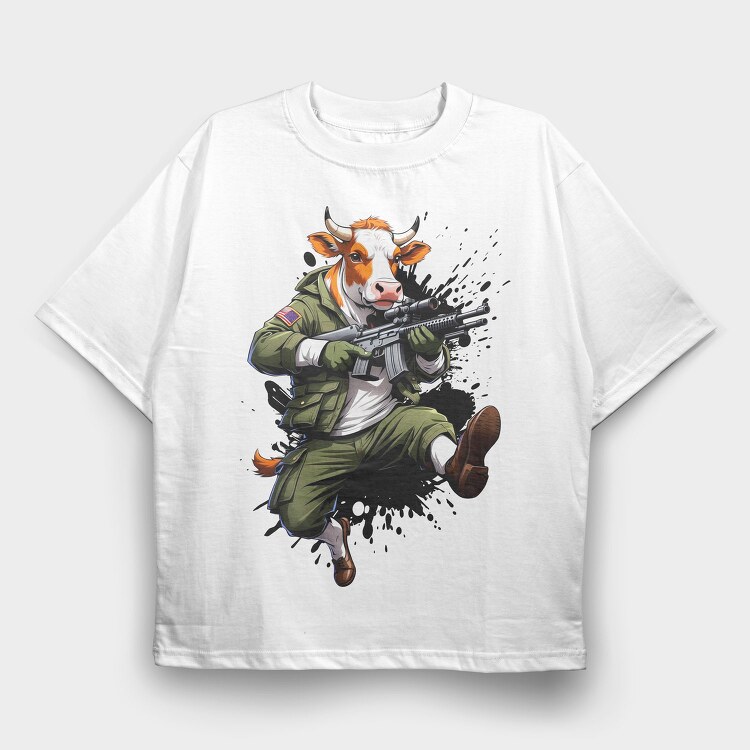 cow character, Tricou Oversize Barbati (Unisex)