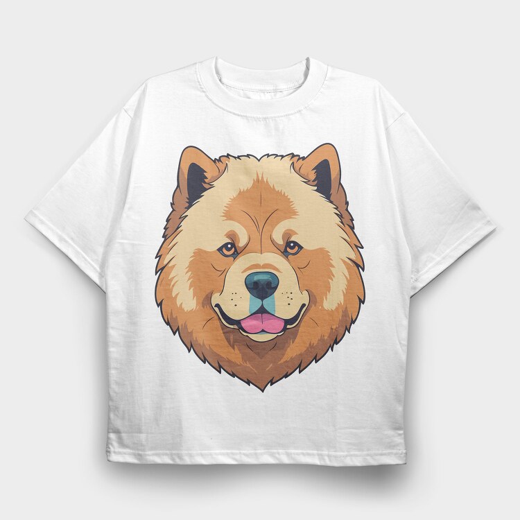 Chow Chow, Tricou Oversize Barbati (Unisex)