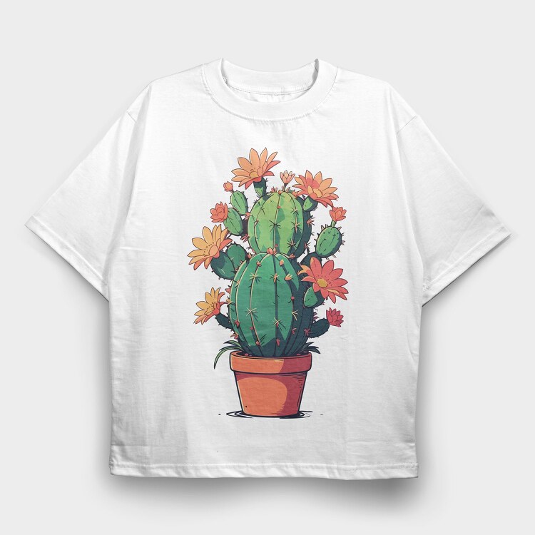 Cactus Flowers, Tricou Oversize Barbati (Unisex)