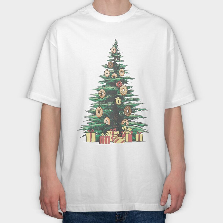 Christmas Tree Donuts, Tricou Oversize Barbati (Unisex)